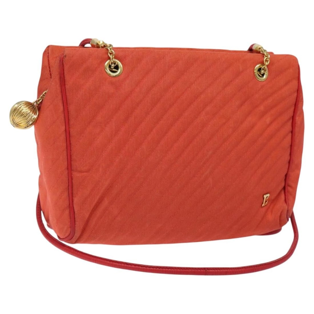 Orange Nylon Bally Women Shoulder Bag Italy Gold Tone: Orange Nylon Bally Women Shoulder Bag Italy Gold Tone This BALLY shoulder bag features a vibrant orange and gold color scheme and is crafted from durable nylon. Designed for women, it offers a practic