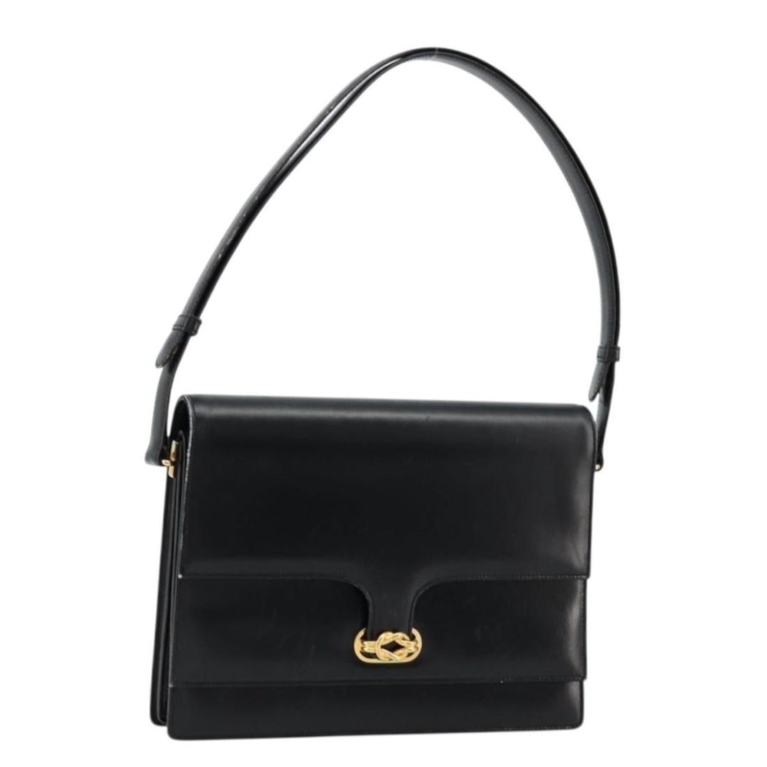 Gucci black leather women shoulder bag gold trim Italy: Gucci black leather women shoulder bag gold trim Italy This GUCCI shoulder bag is crafted from black leather with gold-tone accents. Made in Italy, it features a structured silhouette with a shoulder 