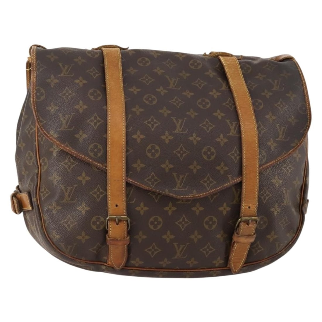 Louis Vuitton Saumur 43 Monogram Canvas Shoulder Bag M42252: Louis Vuitton Saumur 43 Monogram Canvas Shoulder Bag M42252 This is a Louis Vuitton Monogram Saumur 43 shoulder bag, crafted from the brand's signature monogram canvas. The bag features a spacious int