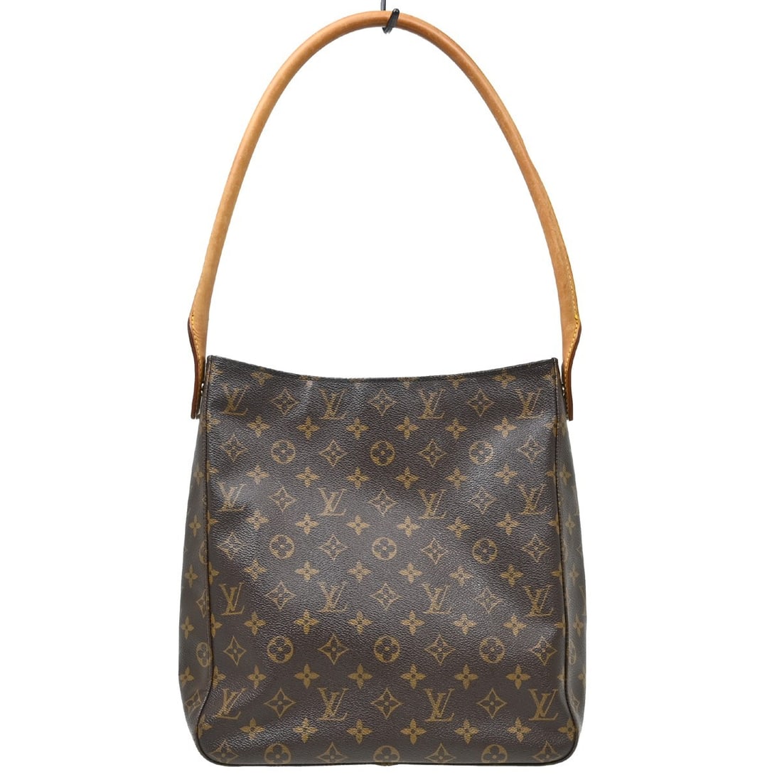 Louis Vuitton Looping GM Monogram Shoulder Bag M51145: Louis Vuitton Looping GM Monogram Shoulder Bag M51145 This Louis Vuitton Looping GM shoulder bag features the iconic monogram pattern on brown leather with beige leather handles and strap. Designed fo