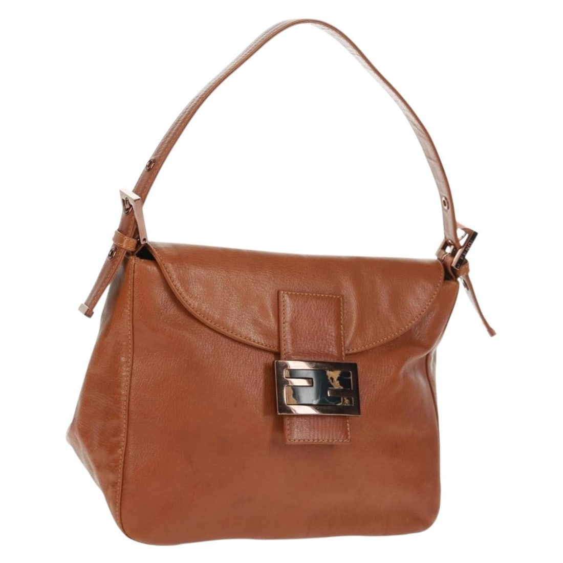 Fendi Mamma Baguette Brown Leather Shoulder Bag with Dust Bag: Fendi Mamma Baguette Brown Leather Shoulder Bag with Dust Bag This FENDI Mamma Baguette shoulder bag is crafted from brown leather and features a classic silhouette. Designed for women, it offers a pr