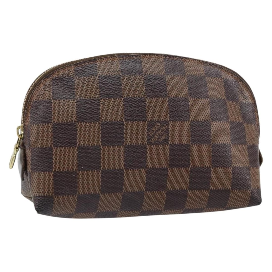 Damier Ebene Canvas Cosmetic Pouch PM N47516 by Louis Vuitton: Damier Ebene Canvas Cosmetic Pouch PM N47516 by Louis Vuitton This is a Louis Vuitton Damier Ebene Pochette Cosmetic PM pouch, crafted from signature Damier Ebene canvas. The pouch features a compact 
