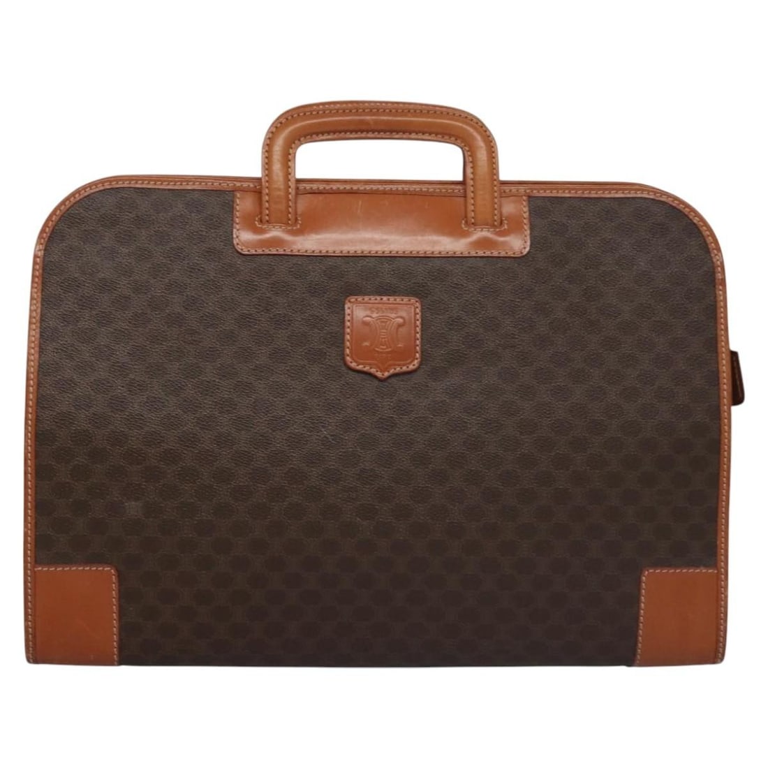 Macadam Brown Canvas Briefcase with Leather Trim by Celine (1 of 18)