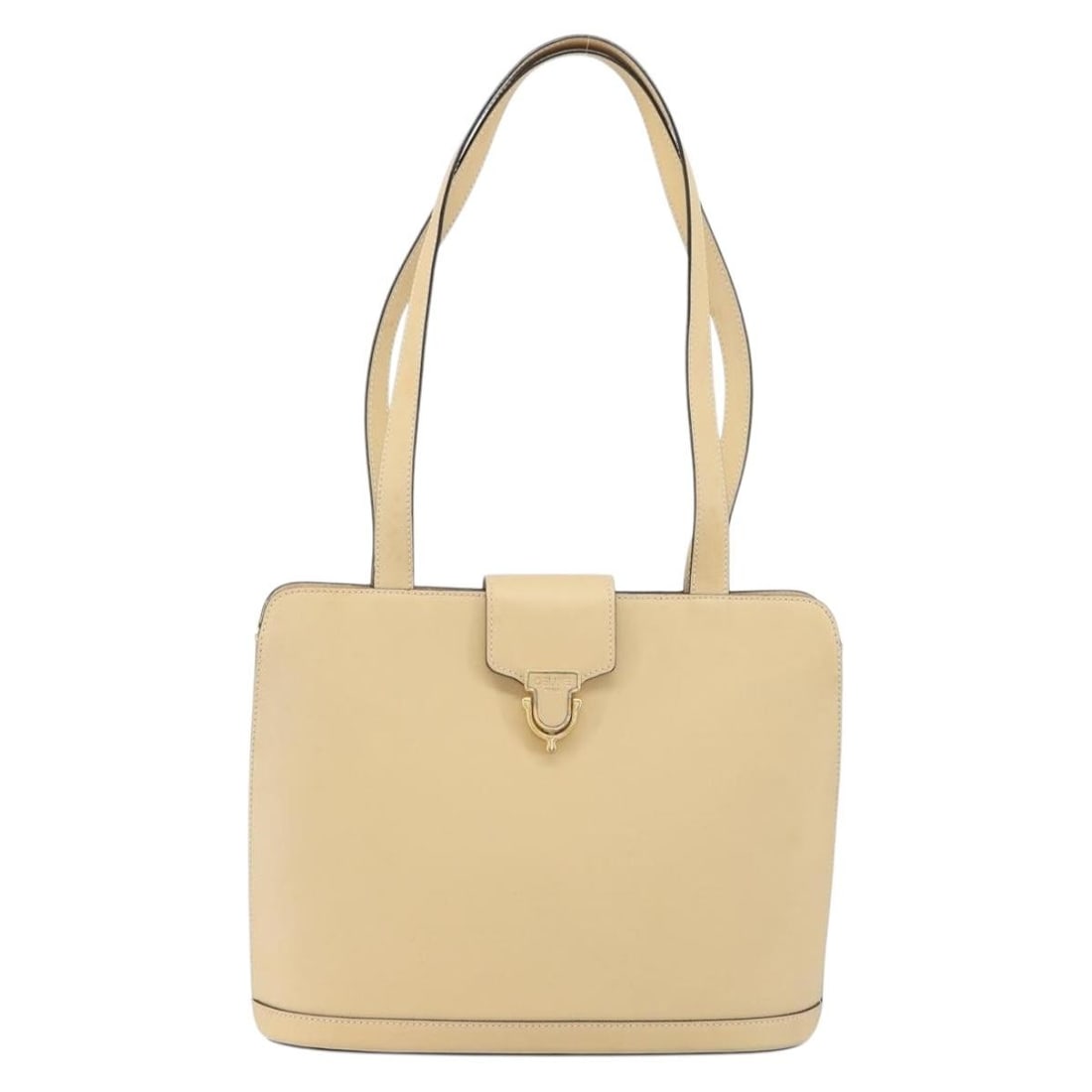 Celine Leather Shoulder Bag Vintage Beige 30cm by 25cm by 10cm: Celine Leather Shoulder Bag Vintage Beige 30cm by 25cm by 10cm This vintage Celine shoulder bag for women features beige leather construction with metal fittings. It offers practical dimensions of 30c