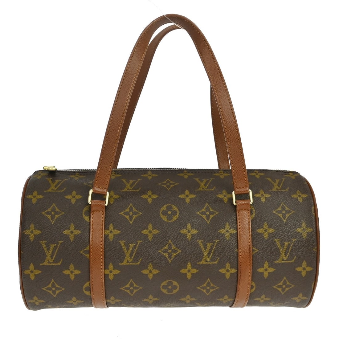 Louis Vuitton Papillon 30 Monogram Canvas Zip Handbag: Louis Vuitton Papillon 30 Monogram Canvas Zip Handbag This Louis Vuitton Papillon 30 handbag features the iconic monogram canvas exterior with brown leather double handles and a zip closure. Designed 