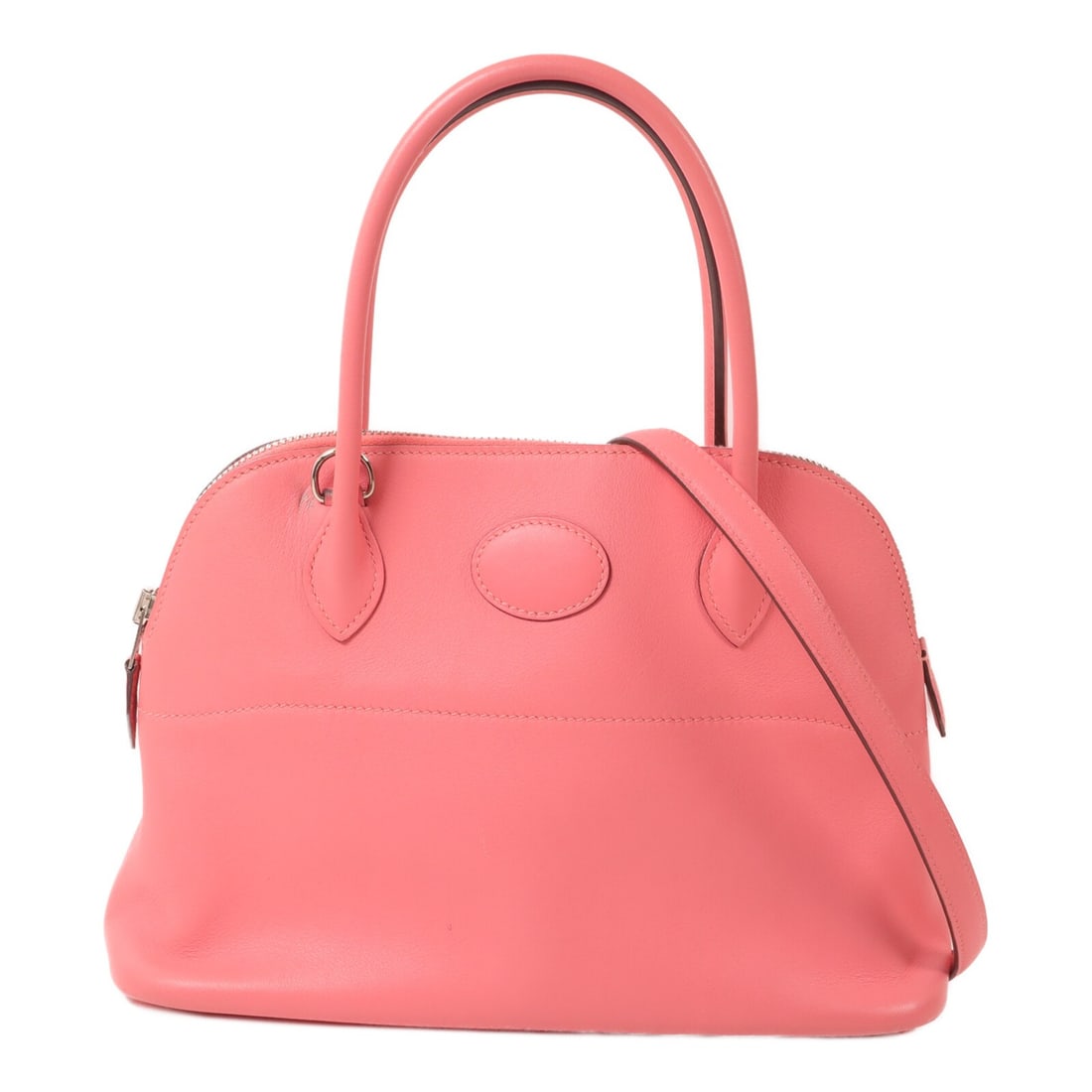 Hermes Bolide 27 Pink Swift Leather 2 Way Shoulder Bag: Hermes Bolide 27 Pink Swift Leather 2 Way Shoulder Bag This Hermes Bolide 27 is a versatile 2-way shoulder bag crafted from Veau Swift calfskin leather in a Rose Azalee pink color. Made in France, it 