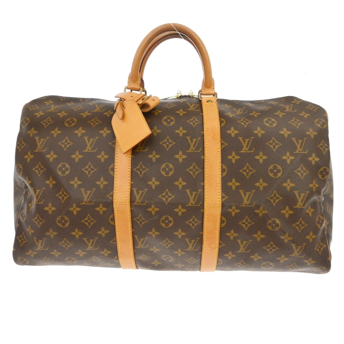 Louis Vuitton Keepall Canvas Travel Bag Monogram 50cm: Louis Vuitton Keepall Canvas Travel Bag Monogram 50cm This Louis Vuitton Keepall Bag features the iconic Monogram Canvas design in brown. Crafted for unisex use, it offers ample space and classic styl