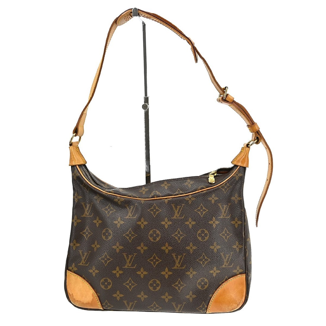 Louis Vuitton Boulogne 30 Monogram Brown Leather Shoulder Bag: Louis Vuitton Boulogne 30 Monogram Brown Leather Shoulder Bag This is a vintage Louis Vuitton Boulogne 30 shoulder bag featuring the signature Monogram pattern. The bag is crafted from brown leather w