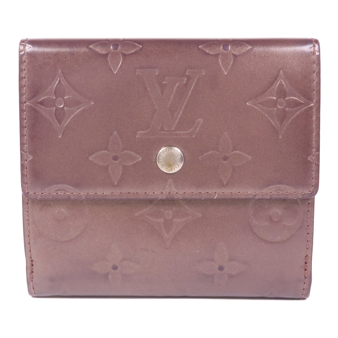 Louis Vuitton Monogram Mat Purple Double Sided Wallet M65116: Louis Vuitton Monogram Mat Purple Double Sided Wallet M65116 This Louis Vuitton double-sided wallet features the iconic Monogram Mat design in a striking purple color. Crafted from durable PVC coated 