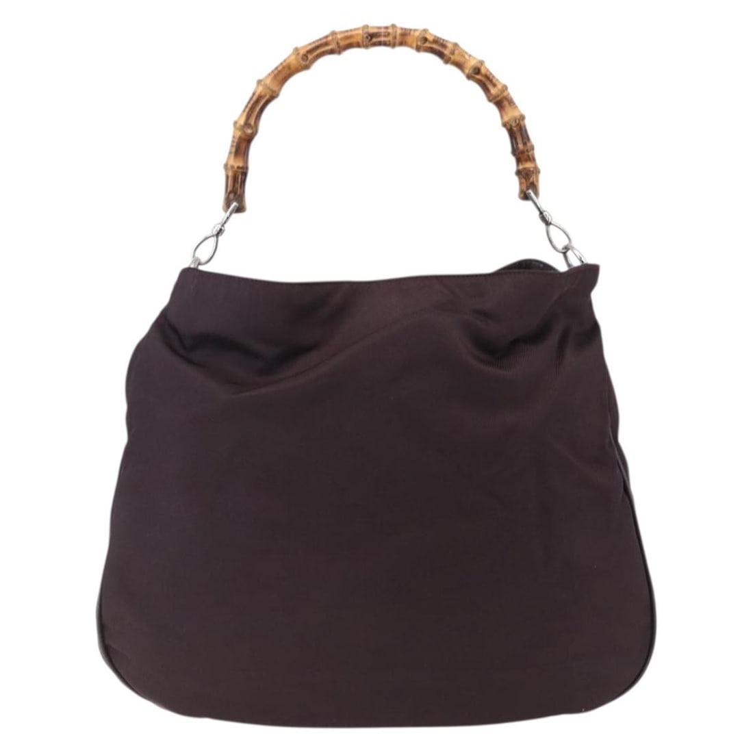Gucci Vintage Bamboo Handle Nylon Shoulder Bag Burgundy: Gucci Vintage Bamboo Handle Nylon Shoulder Bag Burgundy This Gucci Vintage Bamboo Handle Bag is crafted from burgundy nylon and features the iconic bamboo handle design. Made in Italy, it is designed 