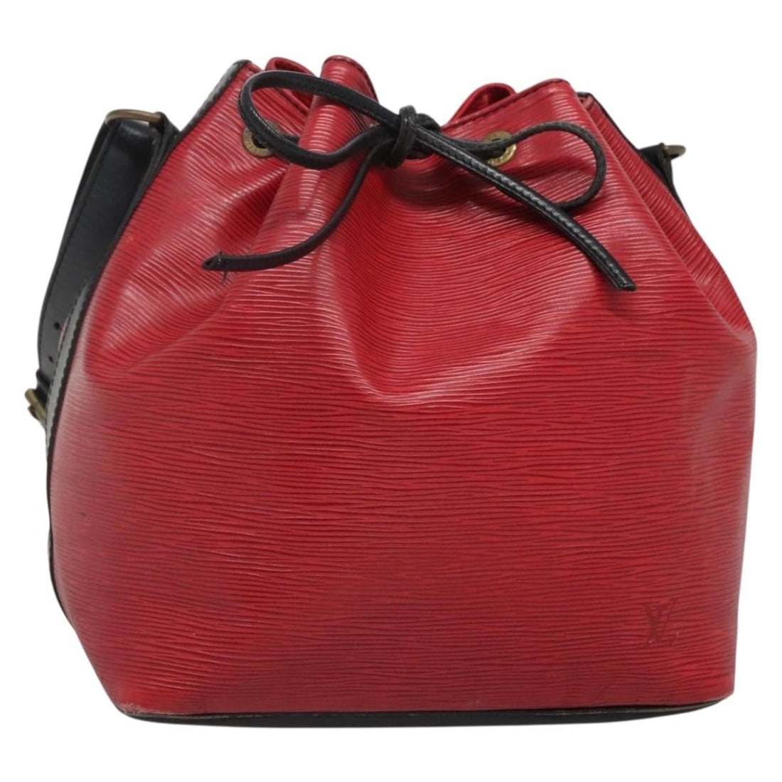 LOUIS VUITTON Epi Petit Noe Bicolor Shoulder Bag Black Red M44017: LOUIS VUITTON Epi Petit Noe Bicolor Shoulder Bag Black Red M44017 This LOUIS VUITTON Epi Petit Noe Shoulder Bag combines elegance with practicality, featuring a striking bicolor design in black and re