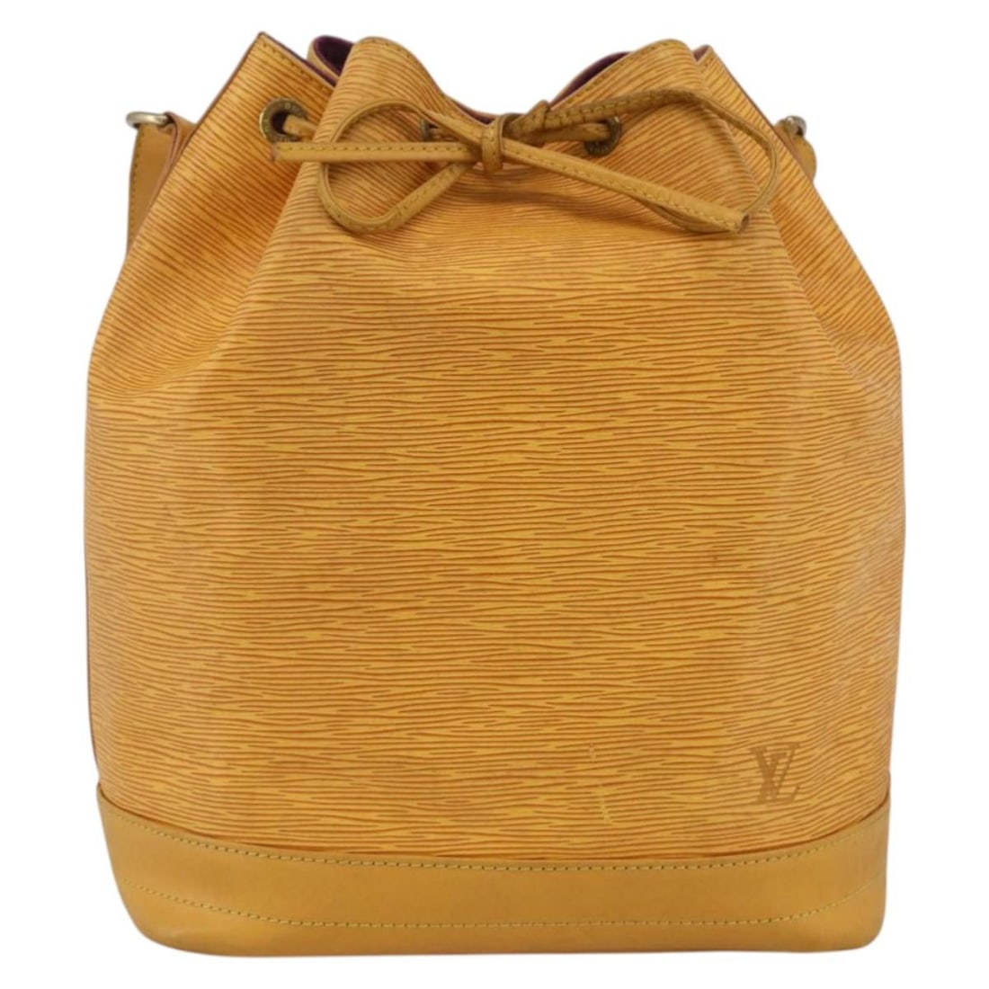 Yellow Epi Leather Noe Shoulder Bag by Louis Vuitton: Yellow Epi Leather Noe Shoulder Bag by Louis Vuitton This Louis Vuitton Noe handbag features Epi leather in yellow, designed for women. The bag is crafted in France and includes a shoulder strap and s