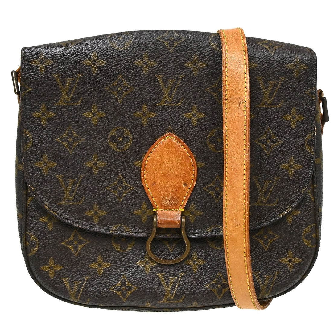 Louis Vuitton Saint Cloud GM Monogram Shoulder Bag M51242: Louis Vuitton Saint Cloud GM Monogram Shoulder Bag M51242 This is a vintage Louis Vuitton Saint Cloud GM shoulder bag featuring the iconic monogram pattern. The bag is crafted from brown leather with 