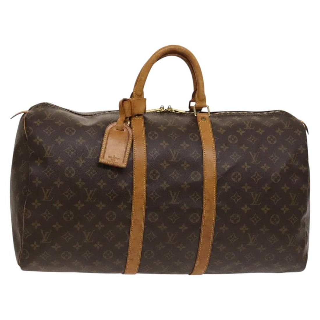 LOUIS VUITTON Monogram Keepall 55 Boston Bag M41424 Auth France: LOUIS VUITTON Monogram Keepall 55 Boston Bag M41424 Auth France This authentic Louis Vuitton Monogram Keepall 55 Boston Bag (M41424) is a classic travel accessory, originating from France. Crafted fro