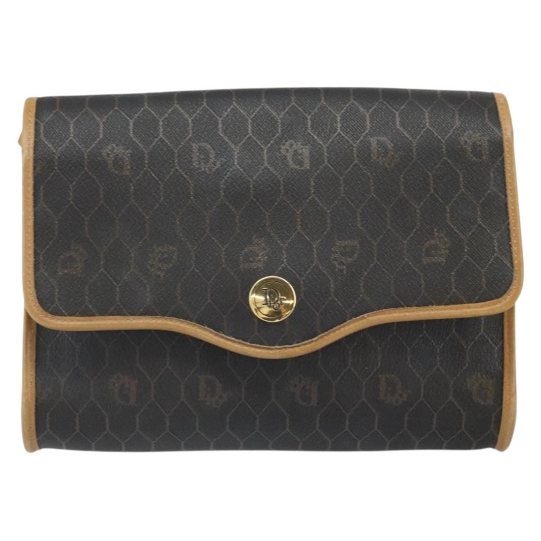 Christian Dior Honeycomb Canvas Shoulder Bag Vintage Style: Christian Dior Honeycomb Canvas Shoulder Bag Vintage Style This Christian Dior vintage shoulder bag features a black canvas exterior with a honeycomb pattern. Designed for women, the bag offers a clas