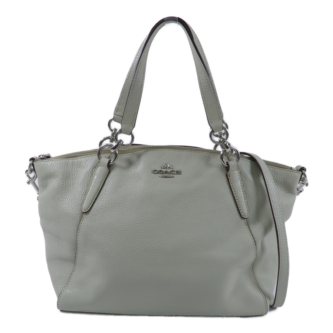 COACH K1848 Green Calfskin 2 Way Shoulder Bag: COACH K1848 Green Calfskin 2 Way Shoulder Bag This COACH 2-way shoulder bag is crafted from green calfskin leather and offers versatile carrying options. Designed for women, it features a structured s