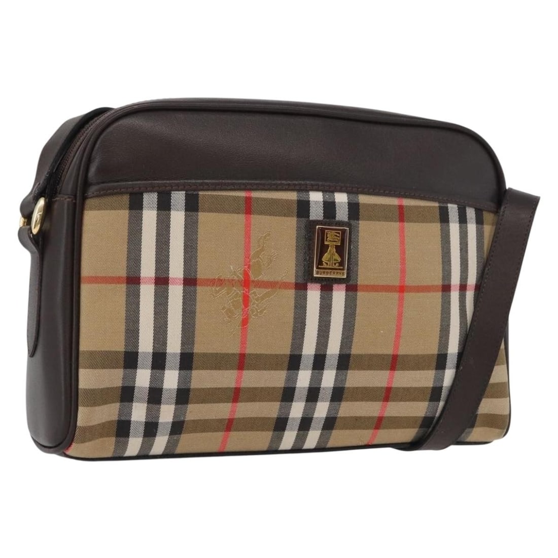 Burberrys Nova Check Canvas Shoulder Bag Beige Gold: Burberrys Nova Check Canvas Shoulder Bag Beige Gold This Burberrys Nova Check shoulder bag features a classic beige and gold canvas exterior, complemented by gold-tone accents. Designed for women, the