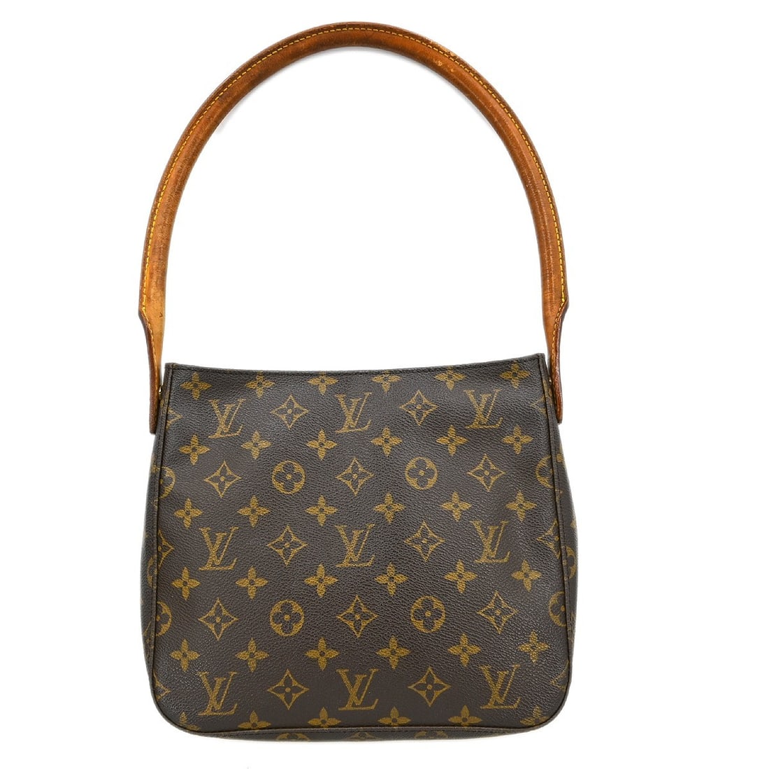 Louis Vuitton Mini Looping Monogram Canvas Top Handle Bag: Louis Vuitton Mini Looping Monogram Canvas Top Handle Bag This Louis Vuitton Looping MM handbag features the iconic monogram canvas leather exterior and a medium-sized silhouette. It is designed with 