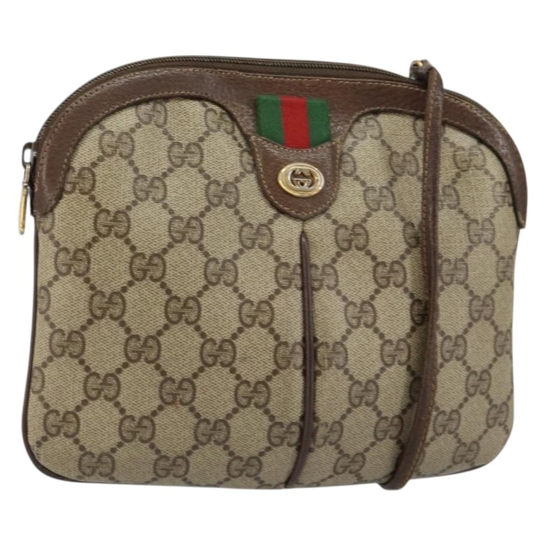 GUCCI GG Supreme Sherry Line Shoulder Bag PVC Beige Gold 904 02 047 Auth: GUCCI GG Supreme Sherry Line Shoulder Bag PVC Beige Gold 904 02 047 Auth The GUCCI GG Supreme Web Sherry Line Bag is a stylish shoulder bag crafted from durable PVC leather and GG canvas, featuring a 