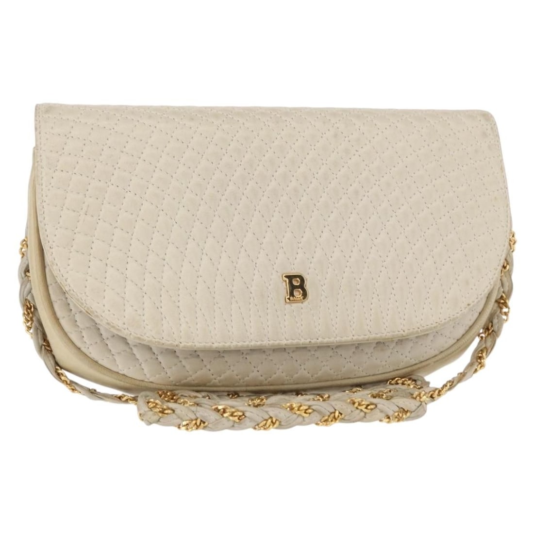 BALLY White Gold Leather Shoulder Bag Made in Italy: BALLY White Gold Leather Shoulder Bag Made in Italy This BALLY Chain Shoulder Bag combines timeless elegance with functionality. Crafted in Italy from high-quality leather, this bag showcases a chic w