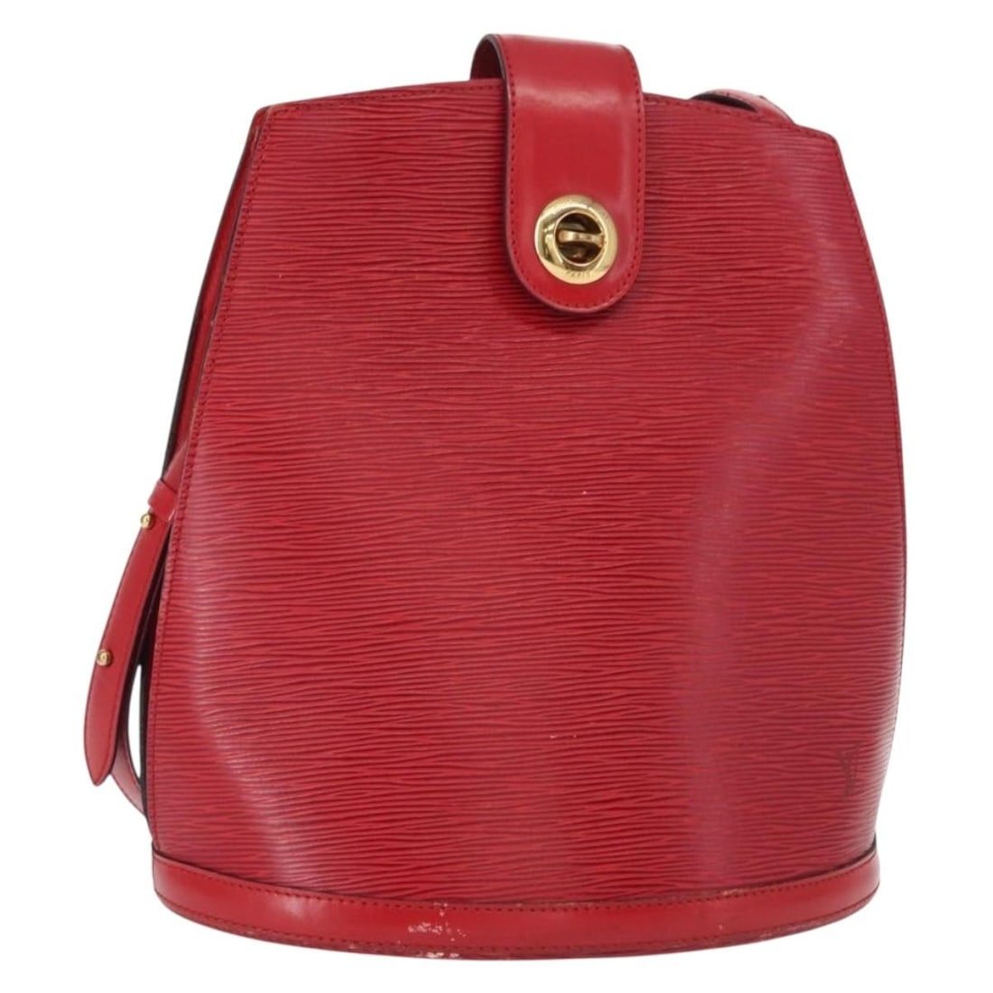 Red Epi Leather Cluny Shoulder Bag by Louis Vuitton: Red Epi Leather Cluny Shoulder Bag by Louis Vuitton This pre-owned Louis Vuitton Cluny shoulder bag is crafted from red Epi leather and designed for women. It features a shoulder strap and metal fitti