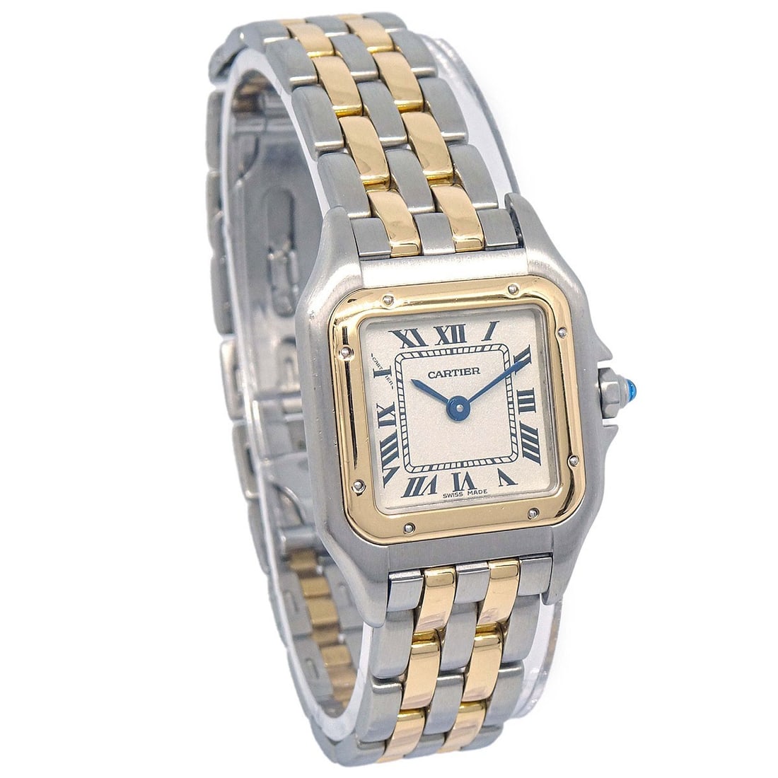 Cartier Panthere SM quartz women s wristwatch 18KYG stainless steel: Cartier Panthere SM quartz women s wristwatch 18KYG stainless steel This Cartier Panthere SM 2-Row wristwatch features a classic and luxurious design, crafted with a two-tone stainless steel and 18K y