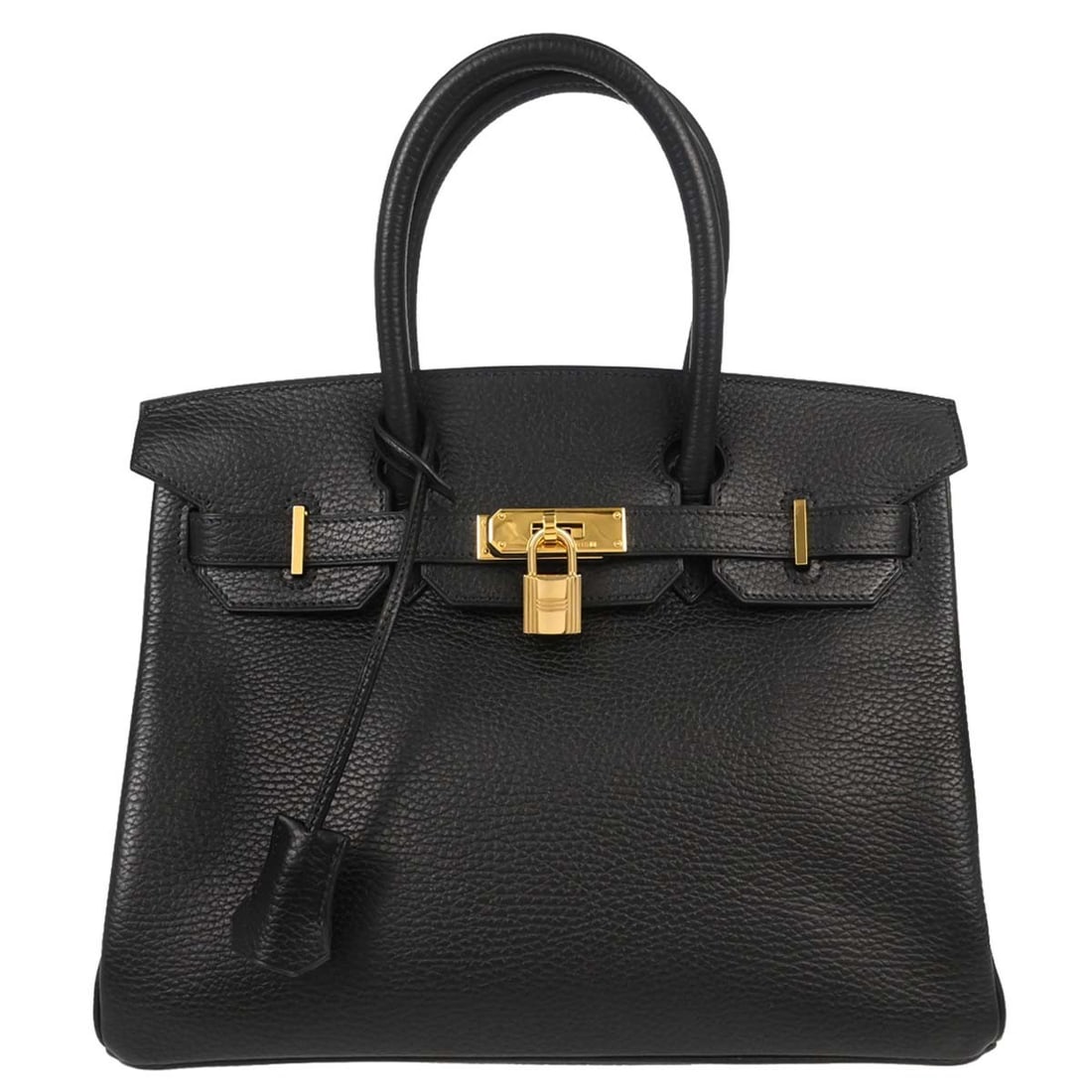 Hermes Birkin 30 Black Ardennes Leather Top Handle Bag: Hermes Birkin 30 Black Ardennes Leather Top Handle Bag This Hermes Birkin 30 handbag is crafted from black Ardennes leather and features double handles and a secure lock accent. The bag is lined with 