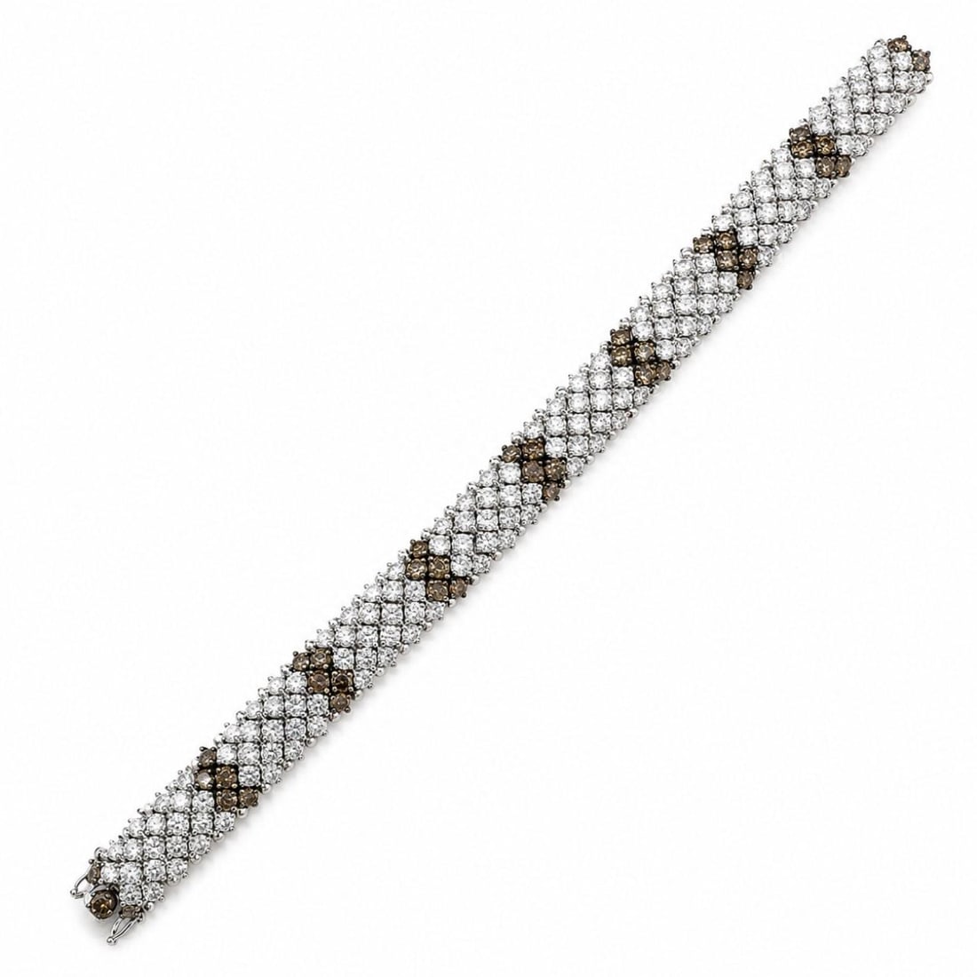 White Gold Bracelet with 145 Diamonds and 40 Champagne Diamonds (1 of 5)