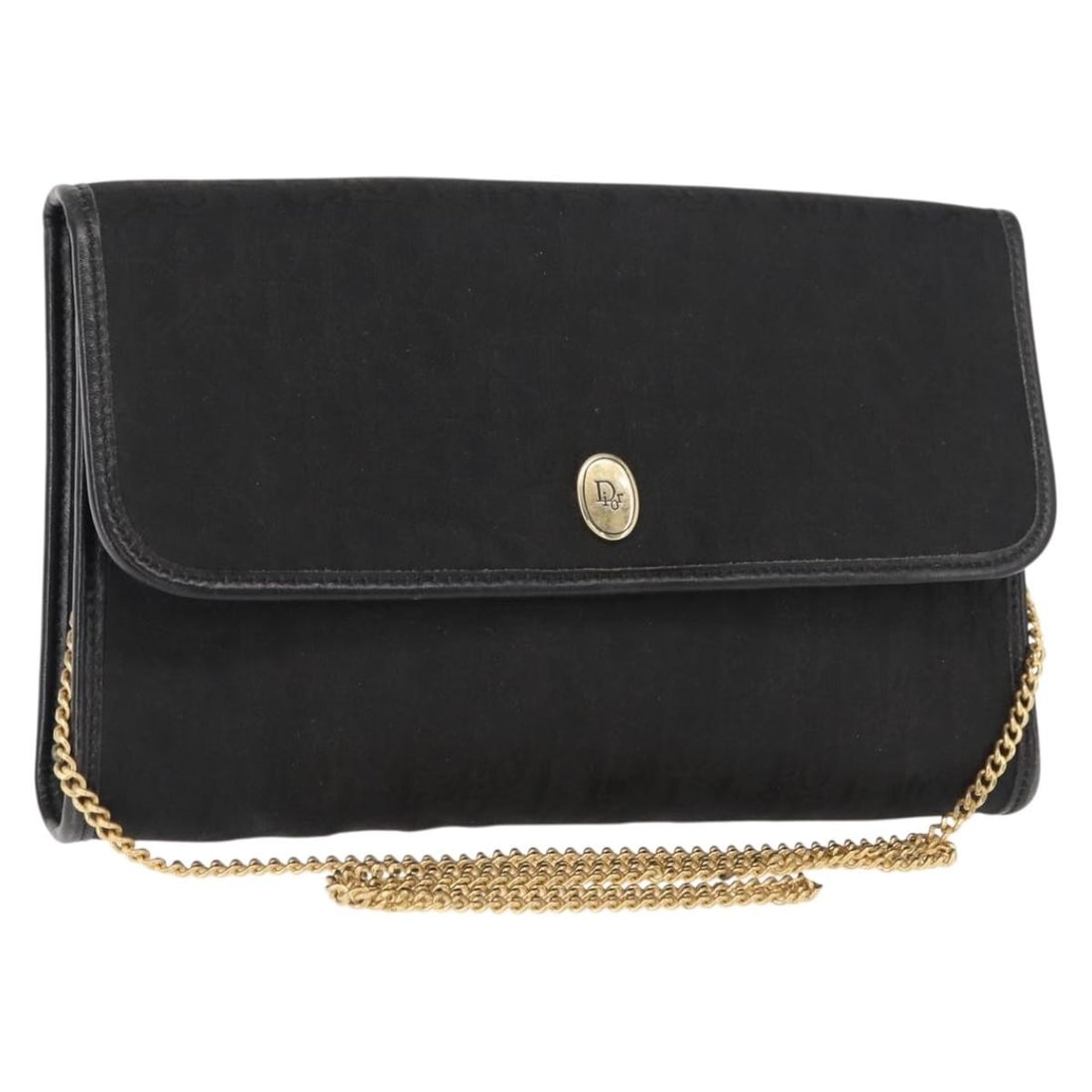 Dior Trotter Black Canvas Shoulder Bag for Women: Dior Trotter Black Canvas Shoulder Bag for Women This pre-owned Christian Dior Trotter shoulder bag features a black canvas exterior with leather and metal accents. Designed for women, it shows signs 