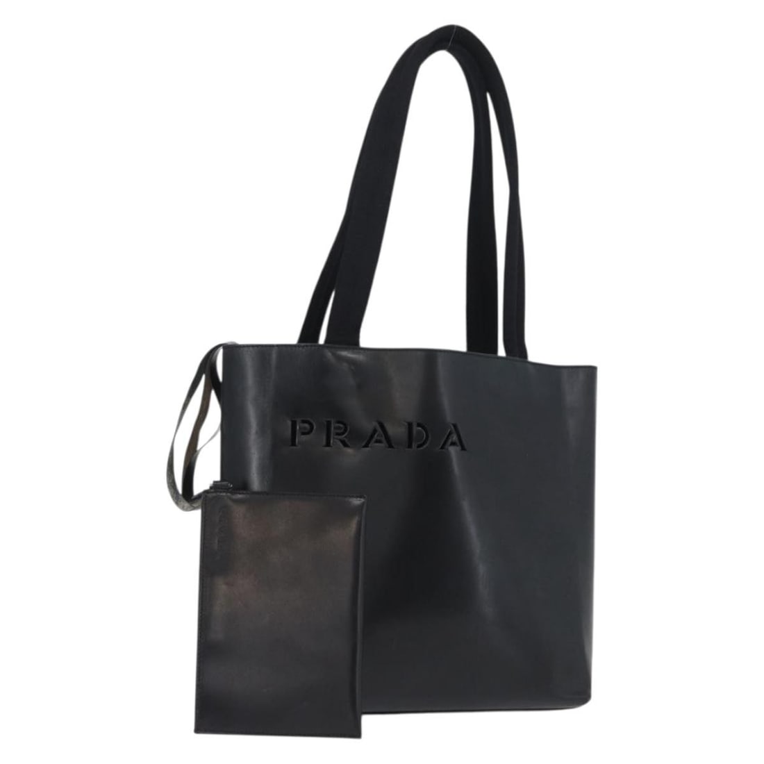 Prada Vintage Leather Tote Bag Black: Prada Vintage Leather Tote Bag Black This Prada Vintage Tote is crafted from black leather and designed for women. Made in Italy, the bag features a classic silhouette with dimensions of 23cm x 23cm x