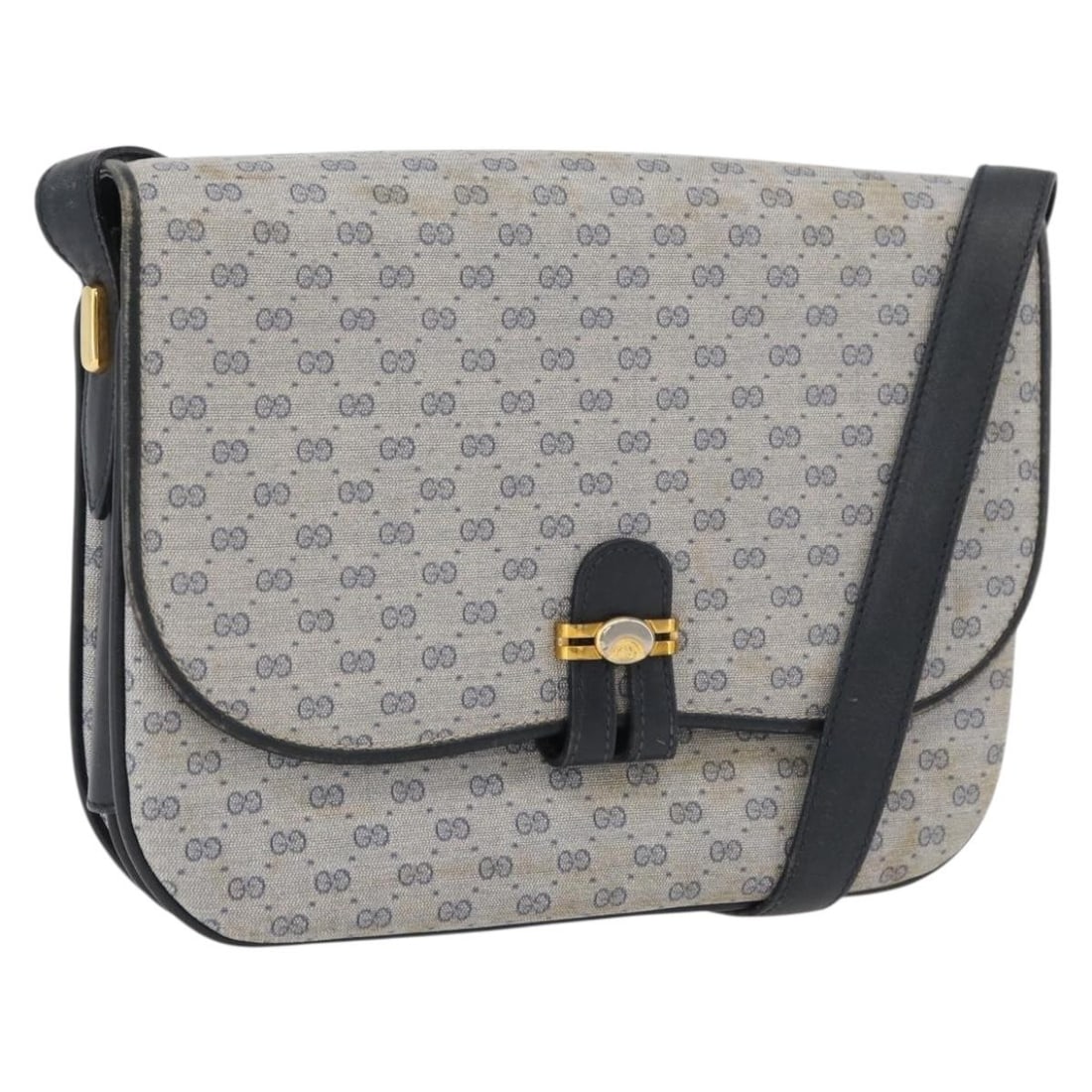 Gucci Micro GG Canvas Navy Gold Shoulder Bag 001 406 1780: Gucci Micro GG Canvas Navy Gold Shoulder Bag 001 406 1780 This is a Gucci Micro GG Supreme shoulder bag crafted from navy and gold micro small GG canvas. Designed for women, the bag features a compact
