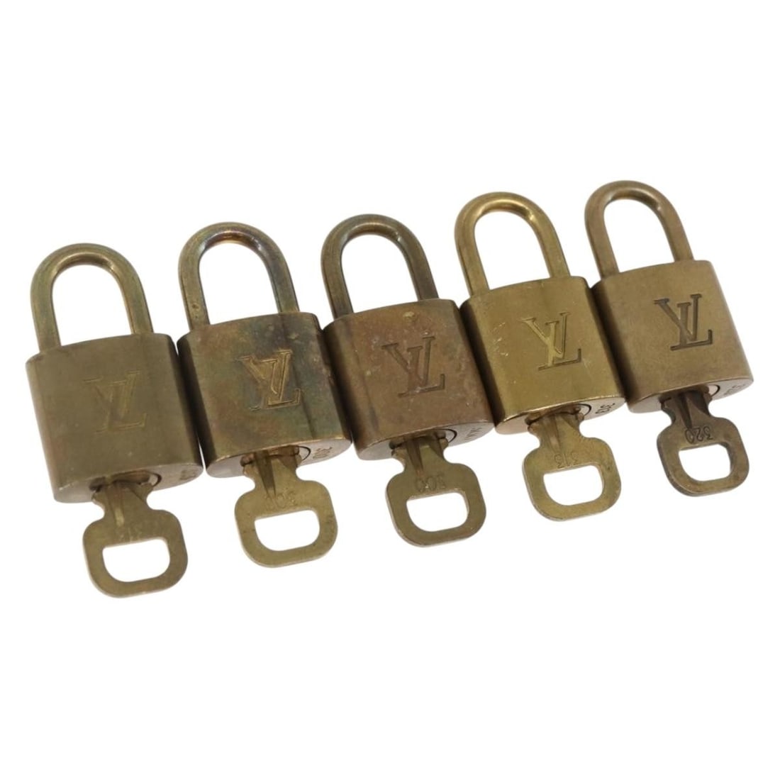 Set of 5 Gold Metal Padlocks by Louis Vuitton (1 of 6)