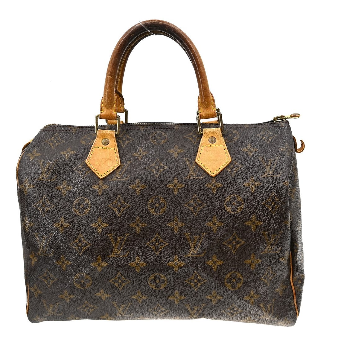 Louis Vuitton Speedy 30 Monogram Canvas Satchel Handbag: Louis Vuitton Speedy 30 Monogram Canvas Satchel Handbag This Louis Vuitton Speedy 30 is a vintage satchel crafted from the brand's signature monogram canvas with beige leather double handles. The bag 