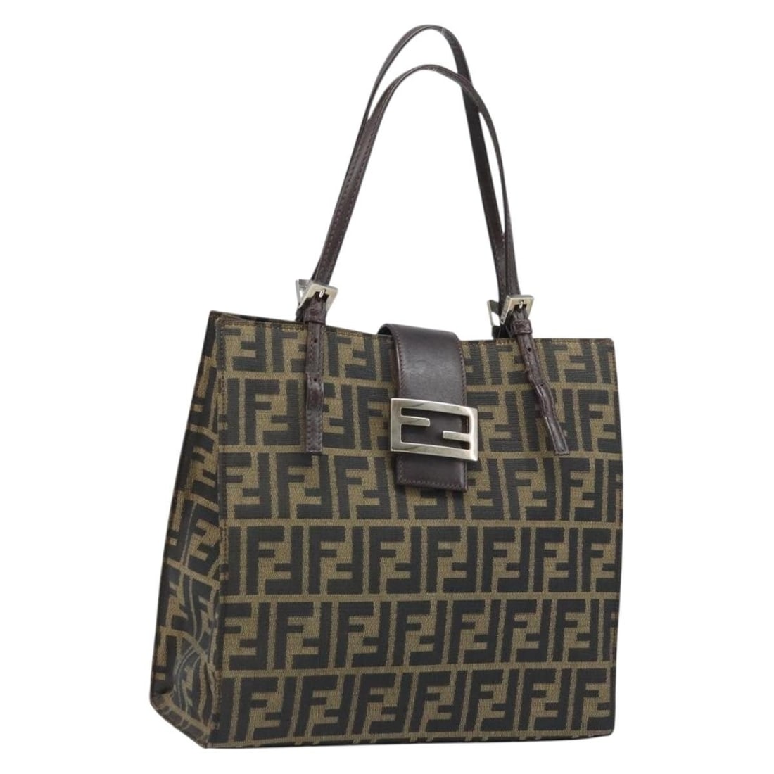Fendi Mamma Baguette Zucca Canvas Brown Black Shoulder Bag Italy: Fendi Mamma Baguette Zucca Canvas Brown Black Shoulder Bag Italy This FENDI Zucca Canvas Mamma Baguette handbag features the iconic brown and black Zucca canvas exterior. Designed for women, the bag i