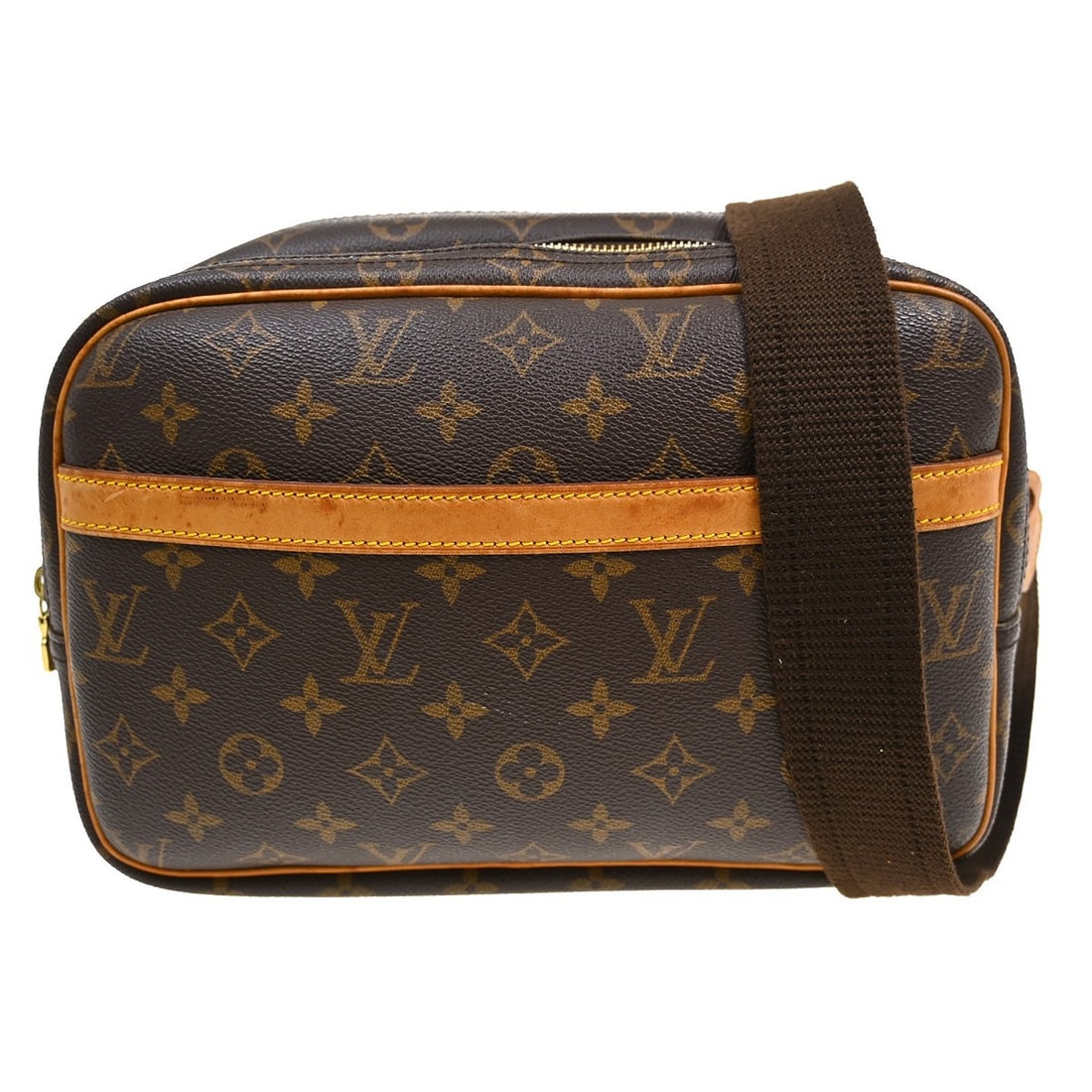 Louis Vuitton Reporter PM Monogram Canvas Crossbody Bag M45254: Louis Vuitton Reporter PM Monogram Canvas Crossbody Bag M45254 This Louis Vuitton Reporter PM Messenger Shoulder Bag features the iconic Monogram canvas leather exterior with a brown adjustable crossb