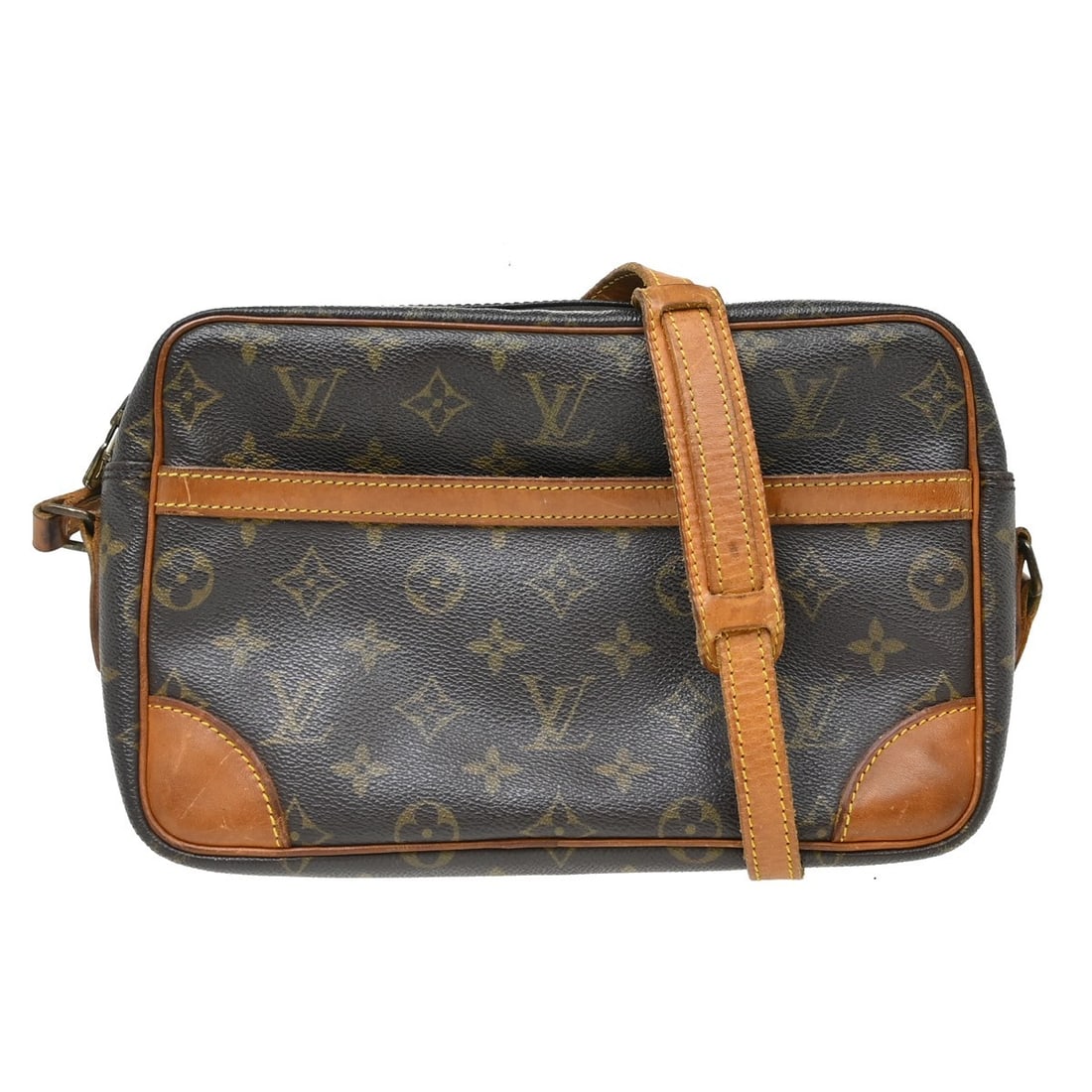 Louis Vuitton Trocadero 27 Monogram Canvas Crossbody Bag: Louis Vuitton Trocadero 27 Monogram Canvas Crossbody Bag This Louis Vuitton Trocadero 27 crossbody shoulder bag features the signature monogram canvas exterior with brown leather accents and a brown l