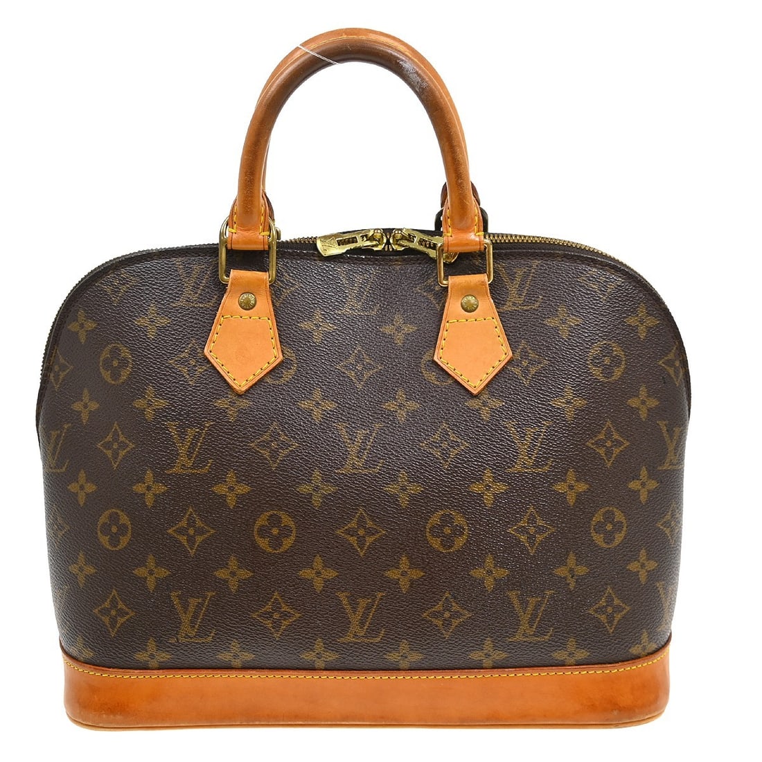 Louis Vuitton Alma Brown Monogram Canvas Tote: Louis Vuitton Alma Brown Monogram Canvas Tote This Louis Vuitton Alma Handbag features the iconic Monogram Canvas in brown, designed for women. The bag is crafted in France and showcases the classic A
