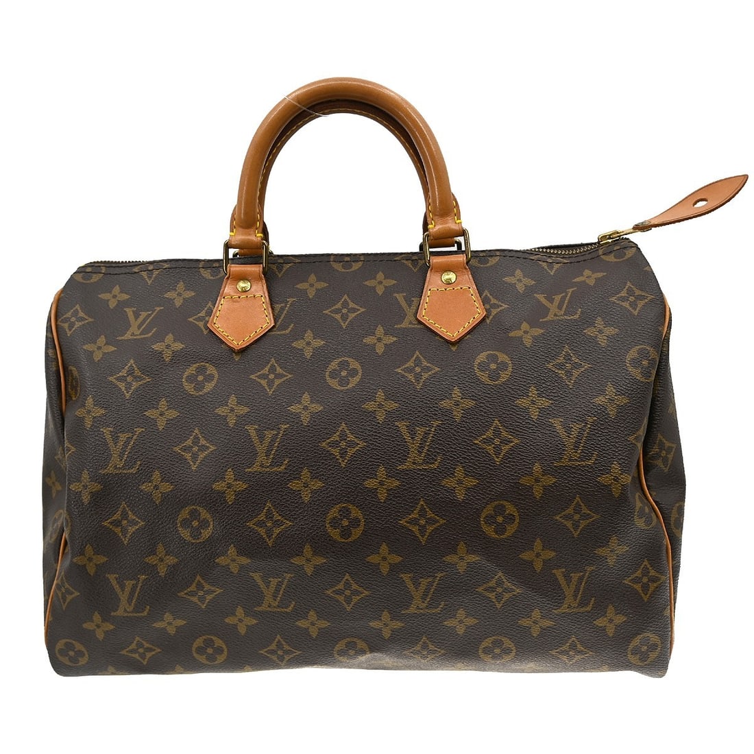 Louis Vuitton Speedy Brown Canvas Handbag: Louis Vuitton Speedy Brown Canvas Handbag This Louis Vuitton Speedy Handbag features the iconic Monogram Canvas design in brown, crafted for female use. Made in France, the bag shows visible signs of 