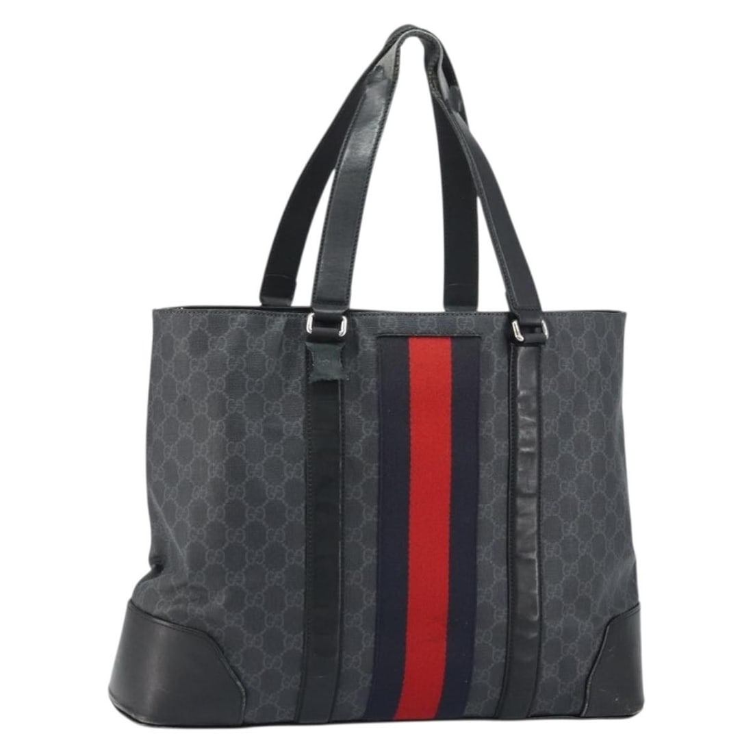 Red and Black GG Supreme Sherry Line Tote by Gucci 495560: Red and Black GG Supreme Sherry Line Tote by Gucci 495560 This Gucci GG Supreme Sherry Line tote bag features the iconic GG canvas in red and black. It is designed with a spacious interior and sturdy 