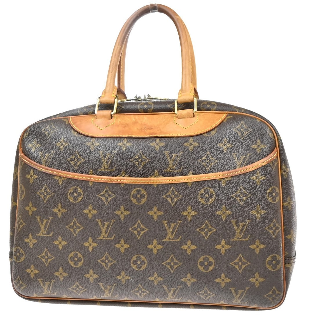 Louis Vuitton Deauville Monogram Canvas Handbag: Louis Vuitton Deauville Monogram Canvas Handbag This Louis Vuitton Deauville Handbag features the iconic monogram canvas in brown and is designed for women. Crafted in France, this bag offers a spacio