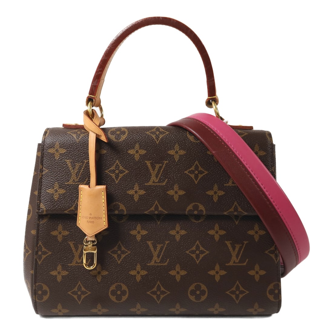 Louis Vuitton Cluny BB Monogram PVC Shoulder Bag M42738: Louis Vuitton Cluny BB Monogram PVC Shoulder Bag M42738 This Louis Vuitton Cluny BB 2-way shoulder bag features the signature Monogram pattern in brown with red accents. Crafted from durable PVC coate
