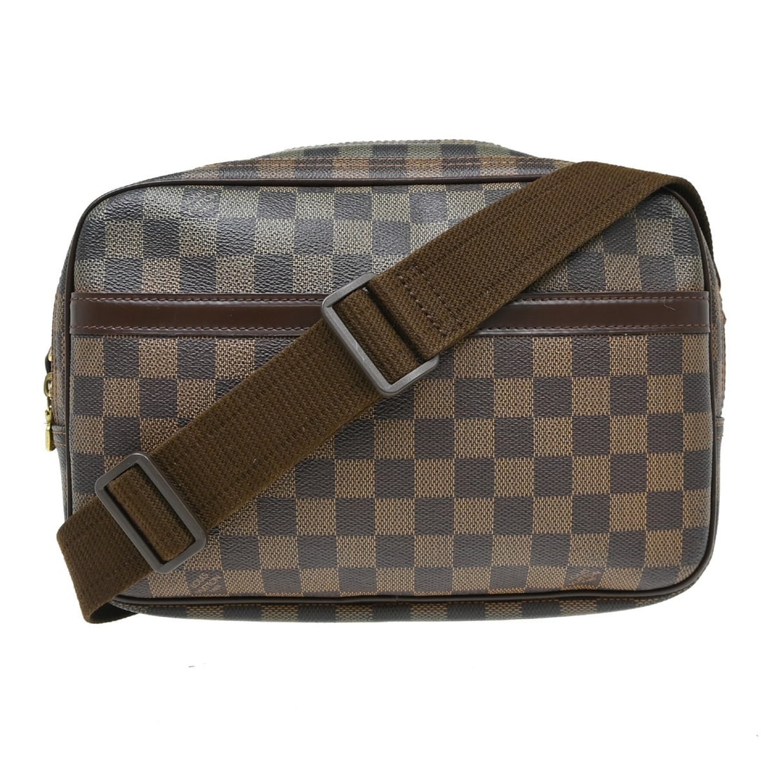 Louis Vuitton Reporter PM Damier Brown Crossbody Bag: Louis Vuitton Reporter PM Damier Brown Crossbody Bag This Louis Vuitton Damier Reporter PM shoulder bag features the iconic Damier canvas exterior in brown with logo accents. Designed for casual occas
