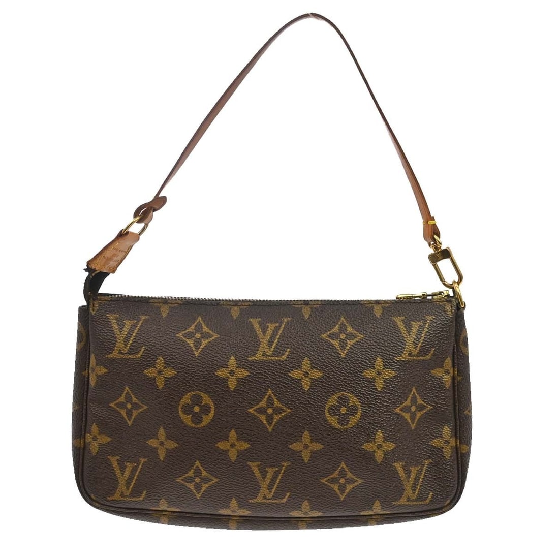 Louis Vuitton Monogram Canvas Pochette Accessoires NM: Louis Vuitton Monogram Canvas Pochette Accessoires NM This Louis Vuitton Pochette Accessoires NM is crafted from the brand's signature brown monogram canvas. Designed for women, it features a compact 
