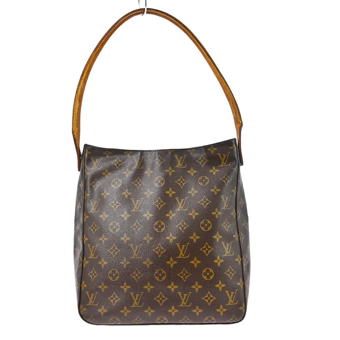 Louis Vuitton Monogram Looping GM Vintage Shoulder Bag: Louis Vuitton Monogram Looping GM Vintage Shoulder Bag This Louis Vuitton Looping GM shoulder bag features the signature monogram pattern on brown leather, complemented by beige leather handles and st