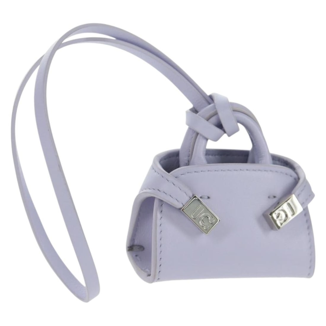 Purple Leather Bag Charm by Salvatore Ferragamo with Box: Purple Leather Bag Charm by Salvatore Ferragamo with Box This Salvatore Ferragamo bag charm is crafted from purple leather and features a compact, stylish design. Made in Italy, it remains in un-used,