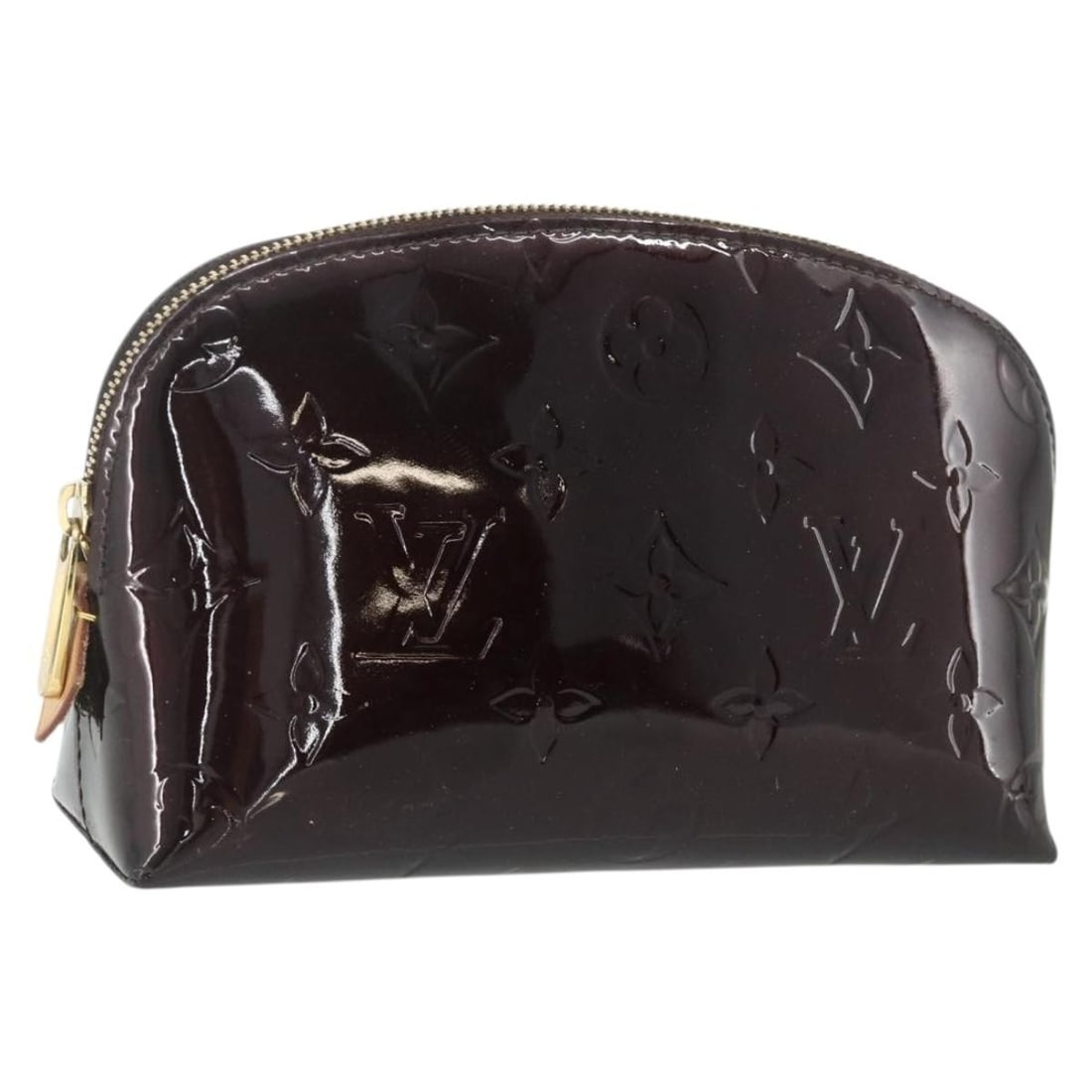 Louis Vuitton Amarante Vernis Cosmetic Pouch PM M91495: Louis Vuitton Amarante Vernis Cosmetic Pouch PM M91495 This Louis Vuitton Vernis Pochette Cosmetic PM pouch is crafted from patent leather in the Amarante color. Designed for women, it features a comp