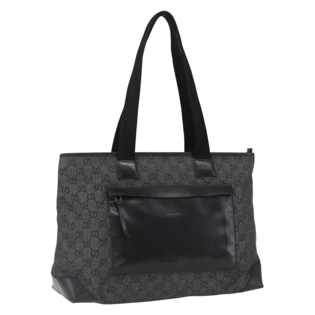 Gucci GG Canvas Black Silver Tote Bag 34339: Gucci GG Canvas Black Silver Tote Bag 34339 This GUCCI GG Canvas tote bag features a black and silver color scheme and is crafted from signature GG Canvas material. Designed for women, the bag offers 