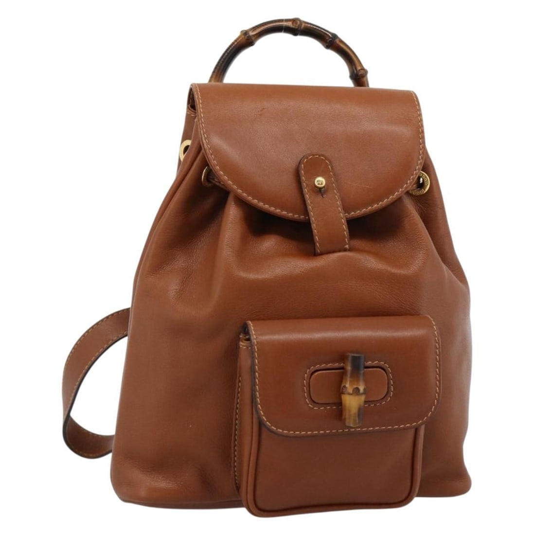 Vintage Bamboo Backpack by Gucci Leather Brown (1 of 18)