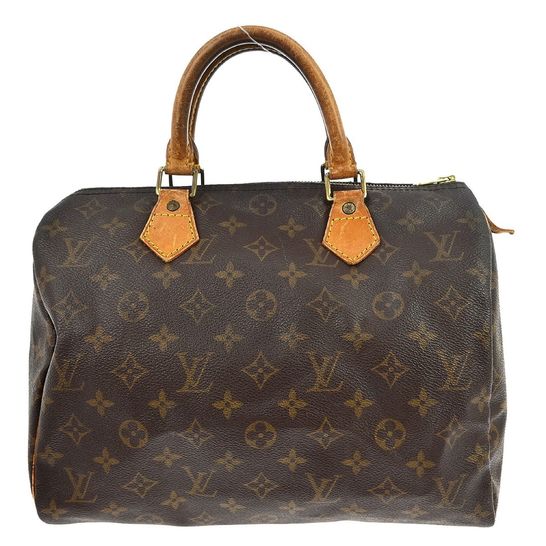 Louis Vuitton Speedy 30 Monogram Canvas Satchel: Louis Vuitton Speedy 30 Monogram Canvas Satchel This Louis Vuitton Speedy 30 handbag features the iconic monogram canvas exterior with beige leather double handles and a zip closure. Designed as a sat