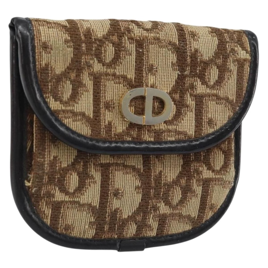 Brown Trotter Canvas Coin Purse by Christian Dior Gold Tone Trim: Brown Trotter Canvas Coin Purse by Christian Dior Gold Tone Trim This Christian Dior coin purse features the signature Trotter canvas in brown and gold tones. Designed for women, it is crafted in Fran